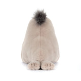 Roarwell Sea Lion plush toy shown from behind with soft beige fur and a tuft of darker fur on top, featuring small flipper-like feet resting on a white surface.