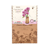 Wooden Bloom Craft packaging with floral design and purple orchid illustration.
