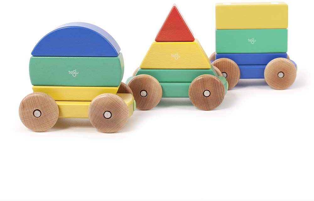 Tegu Magnetic Shape Train - Rainbow