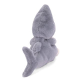 Plush Ziggy Shark bear dressed in a shark costume on a white background