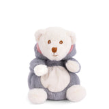 Plush Ziggy Shark bear dressed in a shark costume on a white background