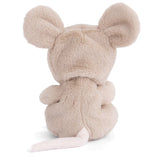 Soft beige plush Ziggy Mouse toy shown from the back with large ears and a light pink tail, perfect as a cuddly stuffed animal for children.