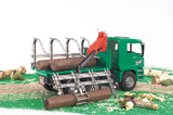 Timber Truck W/ Loading Crane And 3 Trunks