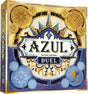 Board game box for 'Azul Duel' with decorative gold and blue design.