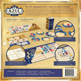 Azul Duel board game packaging with game pieces and components on a beige background