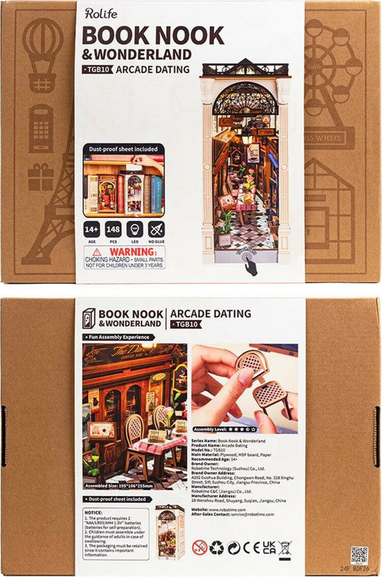 Arcade Dating DIY Book Nook Shelf Insert Kit packaging