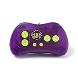 Hex Bots Glowing Wall Crawler Gecko , Purple remote control with green buttons featuring 'Hex Bugs' logo on a white background