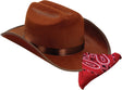 Jr. Cowboy Hat (Brown) w/Bandanna 