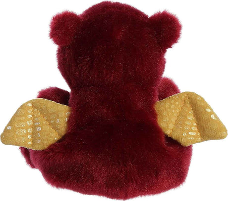 Red dragon with gold wings on a white background