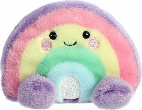 Plush rainbow design on a white background