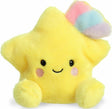 Plush toy star with a rainbow on a white background