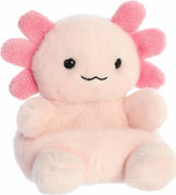 Plush toy axolotl on a white background