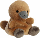 Plush toy platypus on a white background
