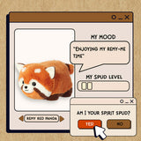 Illustration of a red panda plush toy 