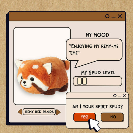 Illustration of a red panda plush toy 
