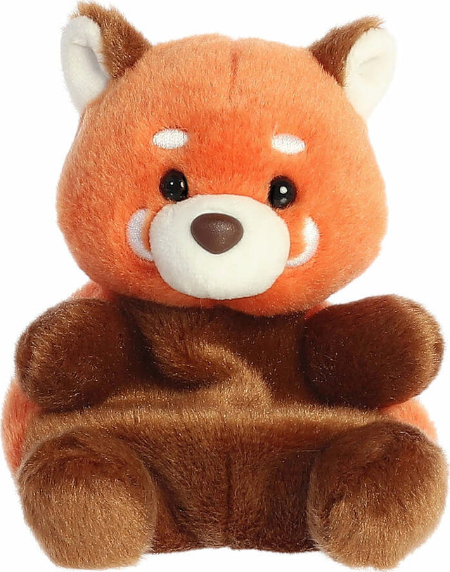 Plush toy of a red panda on a white background