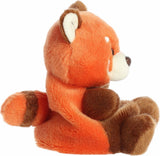 Plush toy red panda on a white background