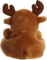 Plush moose toy on a white background