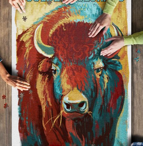 Boulder, Colorado, Vivid Bison 1000pc Puzzle
