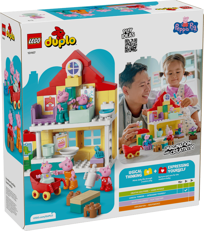 LEGO Duplo Peppa Pig  Family House playset packaging with images of children playing and the product.