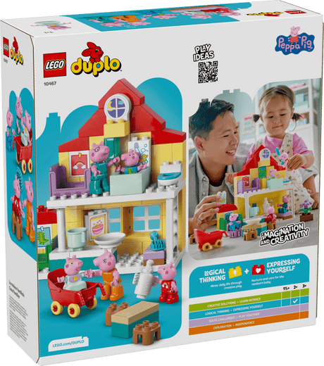 LEGO Duplo Peppa Pig  Family House playset packaging with images of children playing and the product.