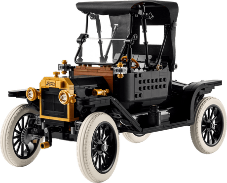 LEGO  Ford Model T made from interlocking bricks on a transparent background