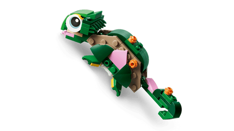  LEGO Creator: Turtle with a Water Lily Flower toy lizard made of interlocking bricks on a transparent background