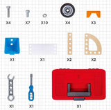 Build N Drive Car Set tools and components on a grid background