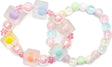 Colorful beaded Hip to Be Square Bracelets with pastel shades on a white background