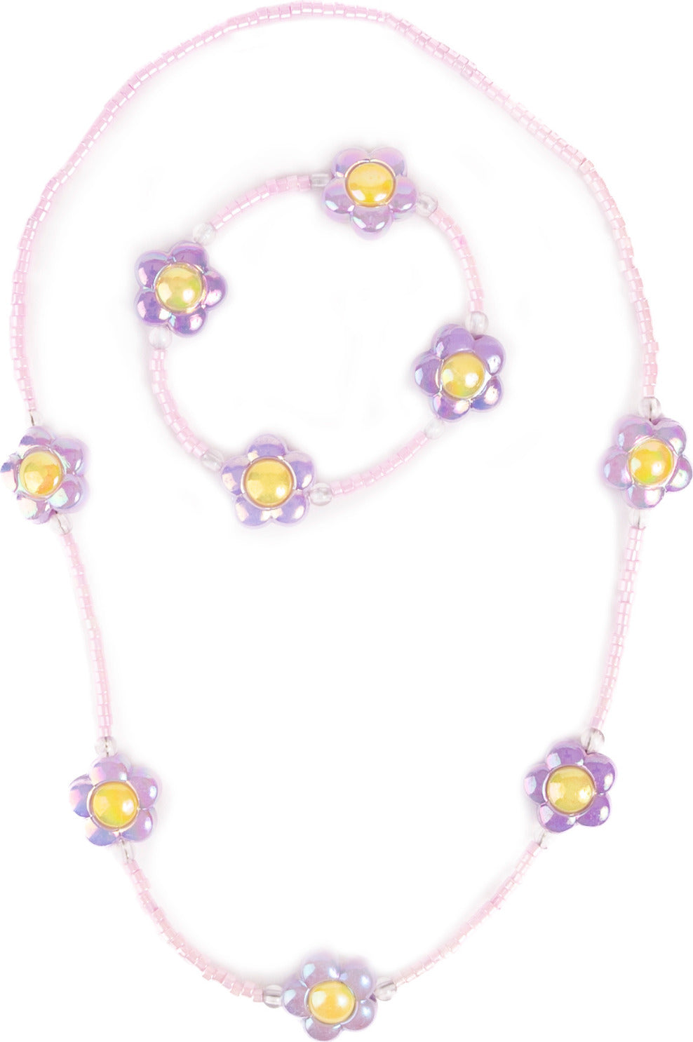 Crazy for Daisies Necklace & Bracelet Set with flower-shaped pendants on a white background