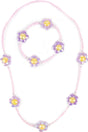 Crazy for Daisies Necklace & Bracelet Set with flower-shaped pendants on a white background