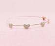 Boutique Rhinestone Heart Headband on a pink background