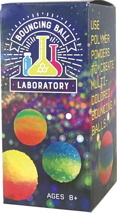 Box for Diy Bouncing Ball Workshop with colorful balls and text on a dark background