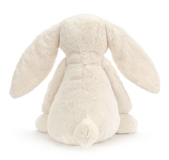 Bashful Cream Bunny Really Big plush stuffed animal with soft cream-colored fur and long floppy ears, perfect as a cuddly friend or toddler toy.