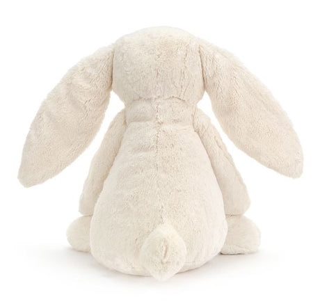 Bashful Cream Bunny Really Big plush stuffed animal with soft cream-colored fur and long floppy ears, perfect as a cuddly friend or toddler toy.