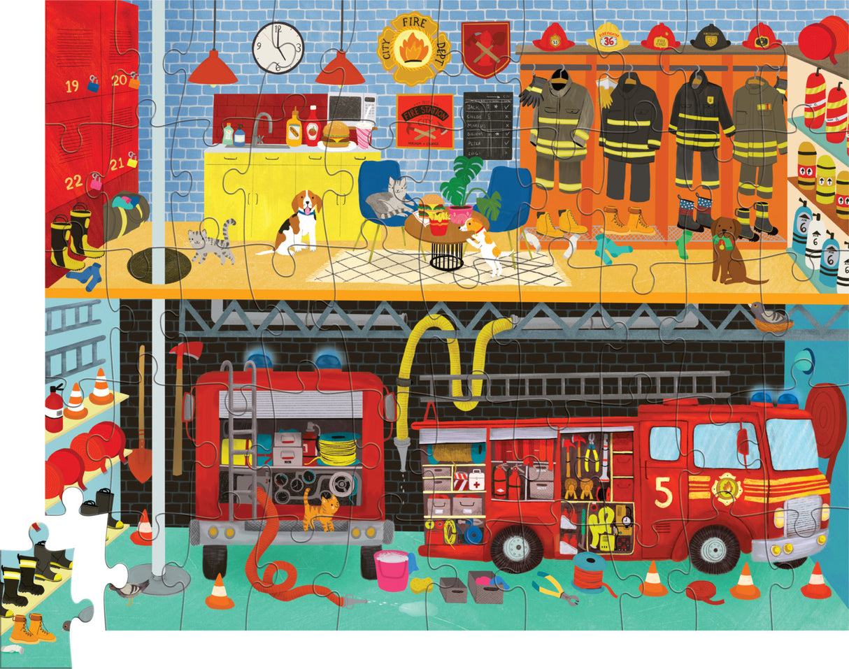 50 Pc Flat House Puzzle - Fire House
