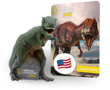 Tonies Dinosaur Nat Geo with National Geographic Kids branding next to a dinosaur book