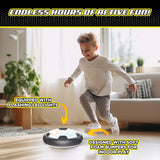 Child playing indoors with a Hover Soccer