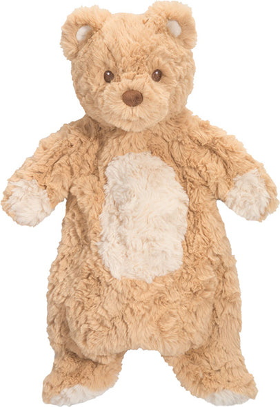 Plush Tate Teddy Bear Sshlumpie with a white belly on a white background