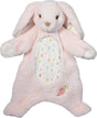 Parsnip Pink Bunny Sshlumpie plush bunny toy with a white patch on a white background