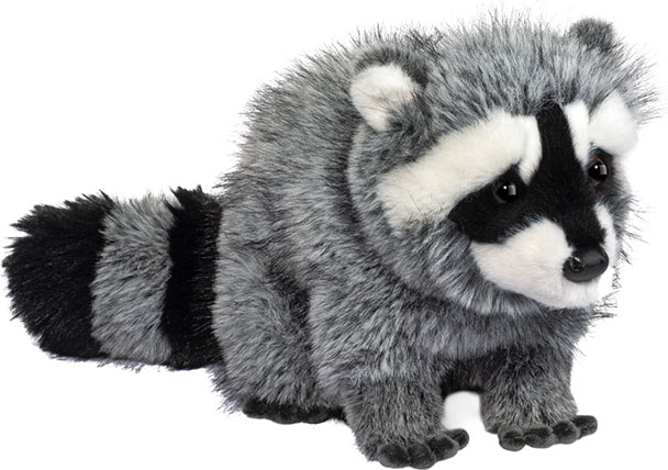 Plush Roz Raccoon, Dlux toy on a white background