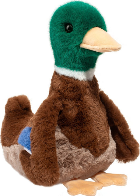 Plush Desie Soft Mallard Duck on a white background