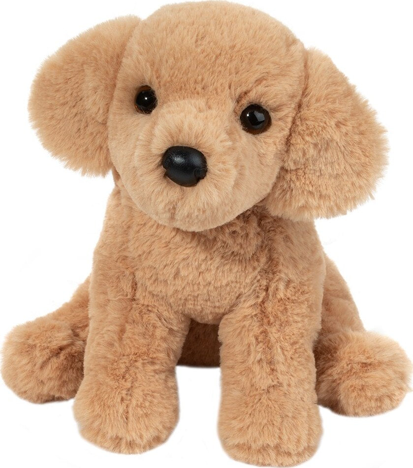 Plush Goldie Soft Golden Retriever on a white background