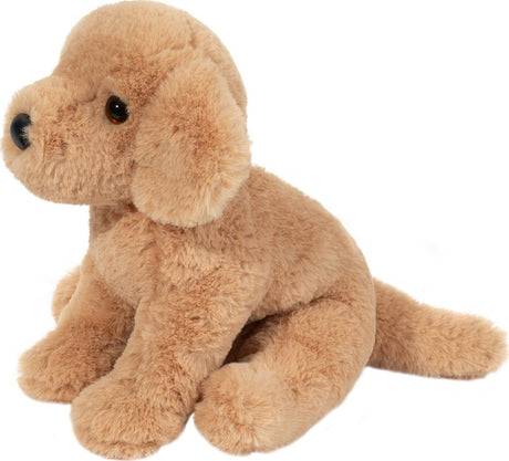 Plush Goldie Soft Golden Retriever on a white background