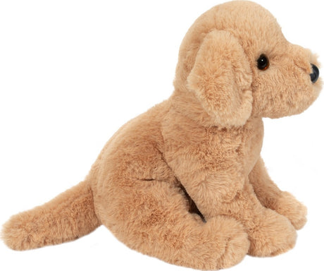 Plush Goldie Soft Golden Retriever on a white background