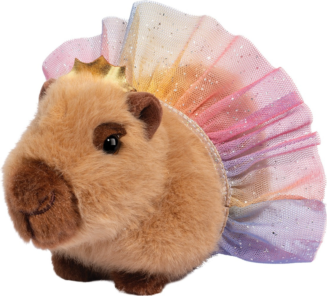 Plush Capybara with Tutu on a white background
