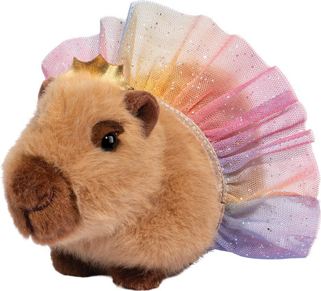 Plush Capybara with Tutu on a white background
