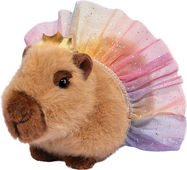 Plush Capybara with Tutu on a white background
