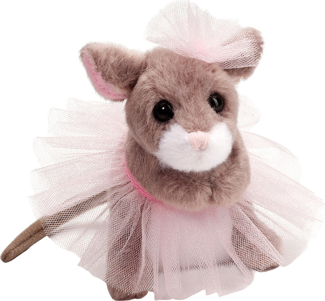 Plush Tippy Toe Mouse with Tutu on white background
