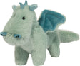 Plush John Dragon Muzzle toy with green-blue accents on a white background